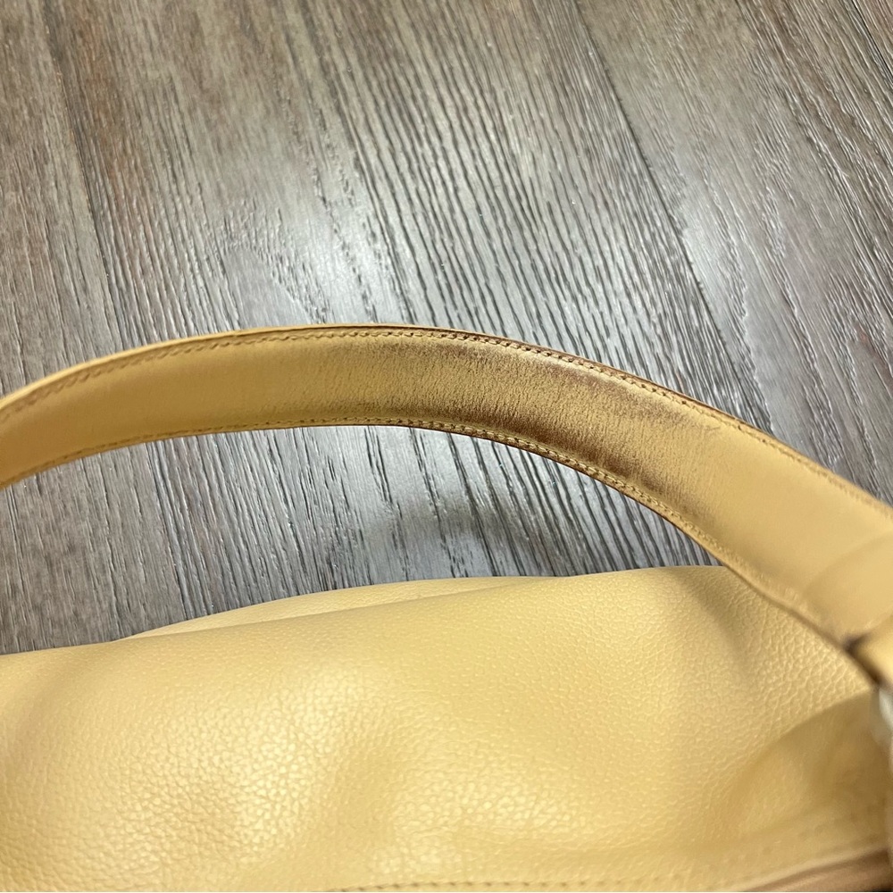 Longchamp Pebbled Leather Shoulder Bag with Bow Detail – Beige/Tan - Picture 10 of 16